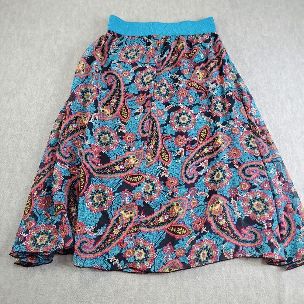 Lularoe Skirt Womens XS Multicolor Floral Flare Knee Length
